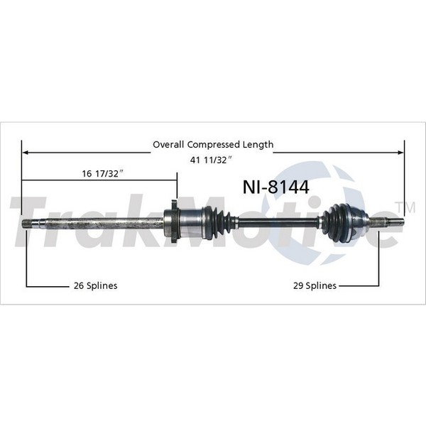 Surtrack Axle Cv Axle Shaft, Ni-8144 NI-8144